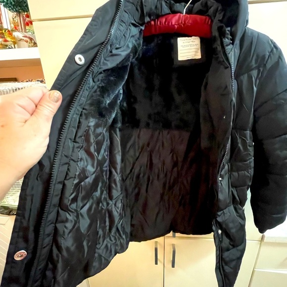 PRIMARK® Kids Girls 10- 11YRS / 146CM Coat/ Jacket Hoodie Black Belt - Picture 2 of 7